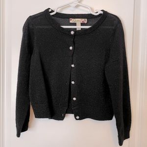 Black Sparkle cardigan with Pearl buttons